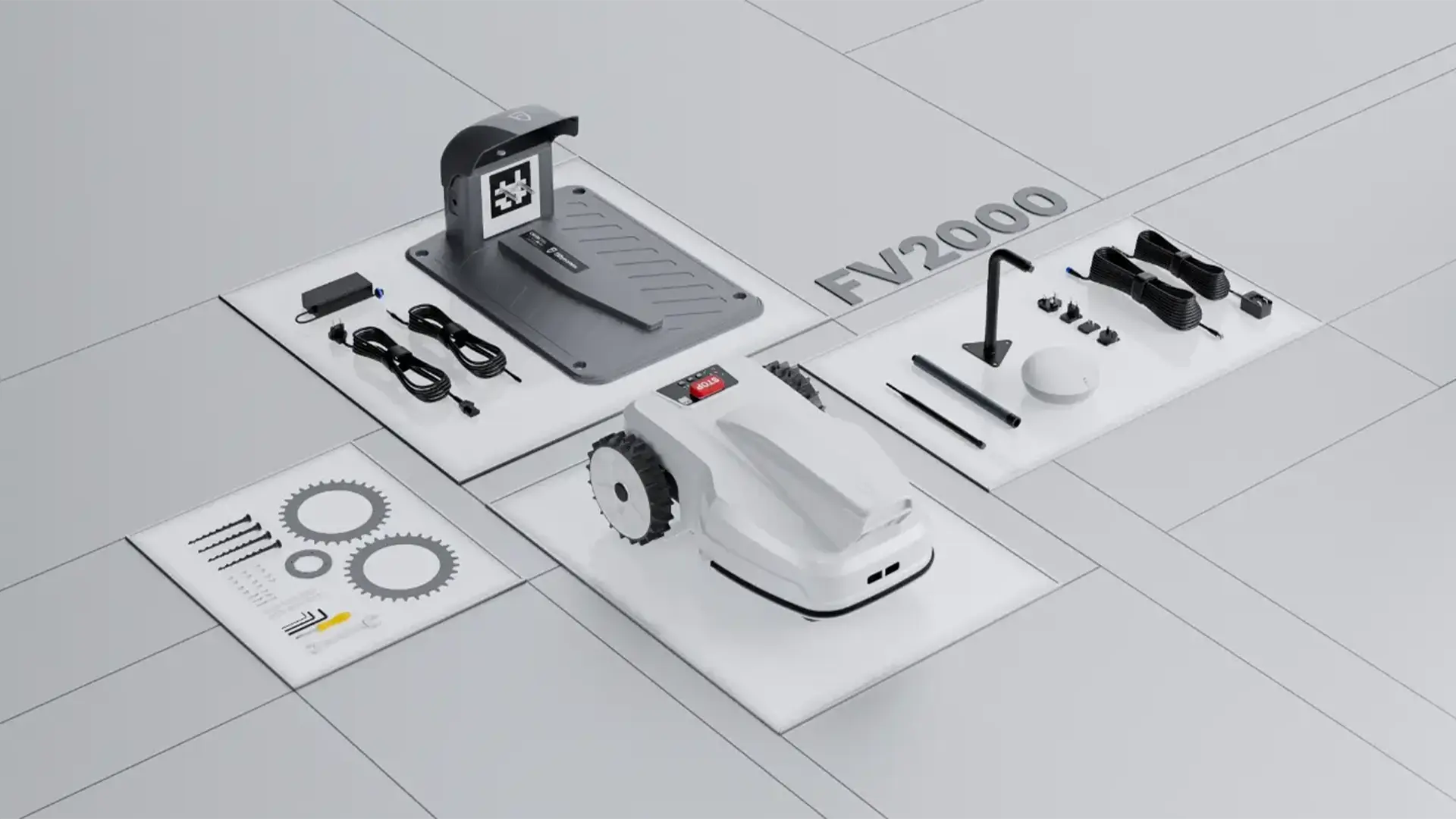 FV2000 paket – robot, laddningsstation och tillbehör