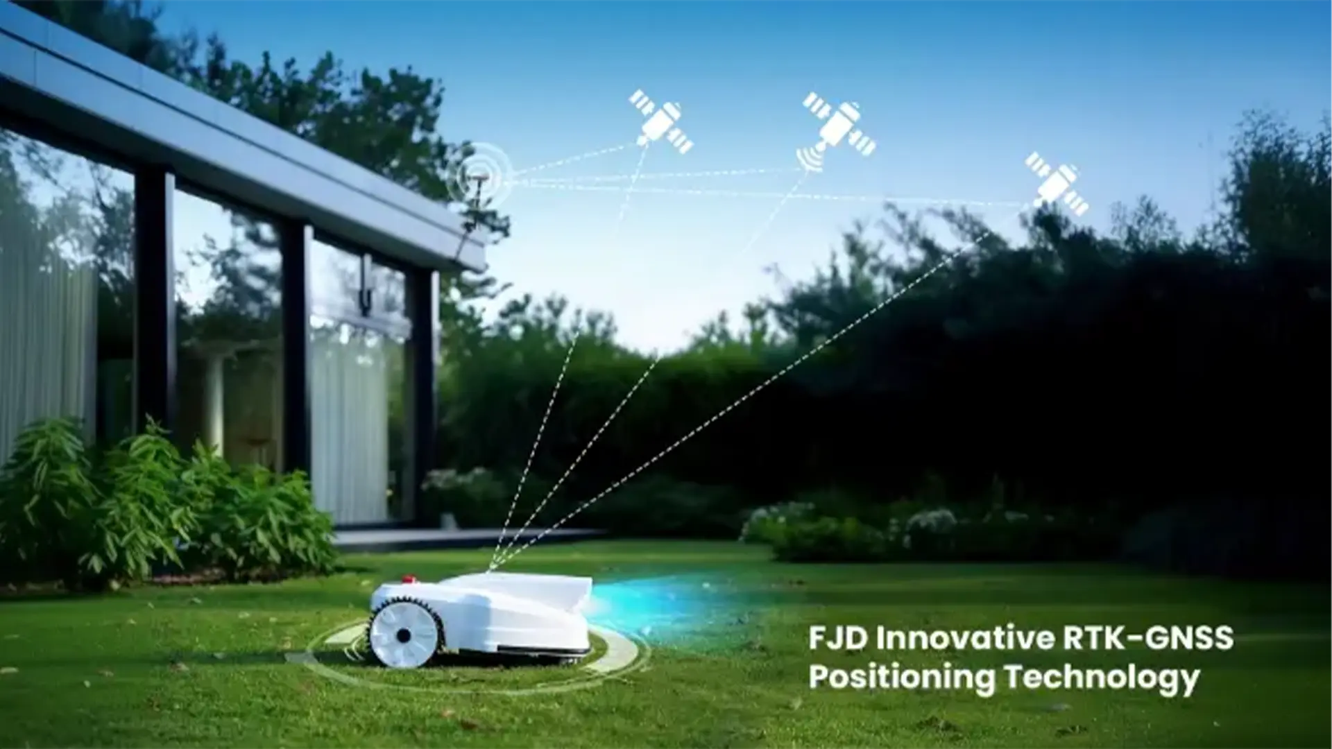 FV2000 med RTK-positionering i trädgård